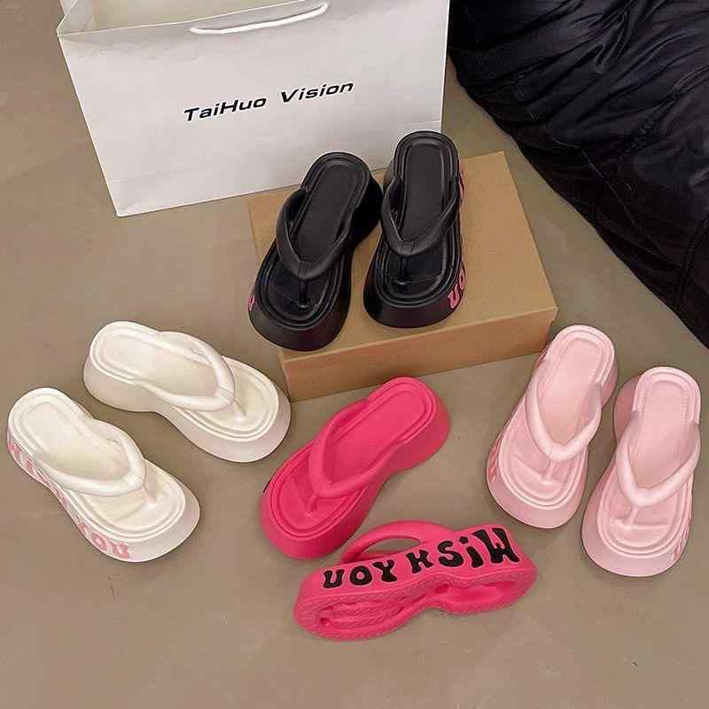 サンダル レディース 厚底 EVA ビーチサンダル 女性用 海 プール ラウンドトゥ つっかけ 黒 白 ピンク系(x2)