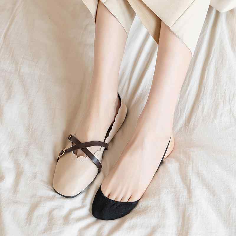 靴下 レディース 夏用 ハーフソックス インナーソックス パンプス用 滑り止め付き 綿 混色 5足組 ブラック ホワイト グレー ベージュ ピンク系