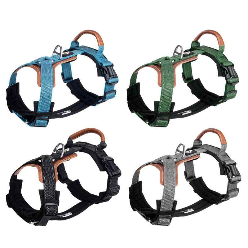 犬用ハーネス 犬用胴輪 迷子防止 散歩用 訓練 胴輪 小型犬 中型犬 大型犬 ナイロン製 グリーン ブルー ブラック グレー S M L XL(x2)