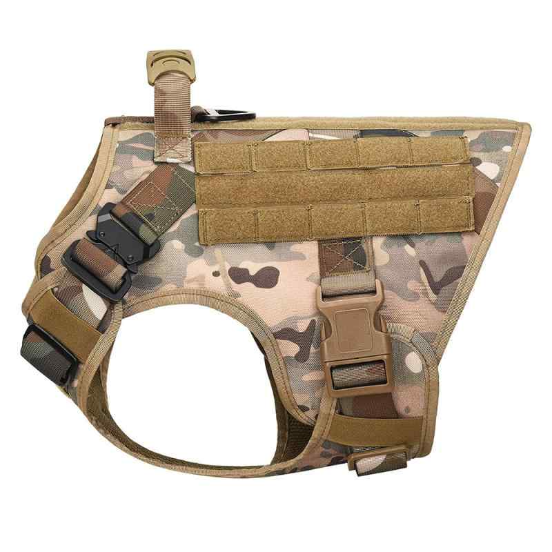 犬用ハーネス 首輪 リード セット 大型犬 中型犬 1000Dナイロン製 頑丈 調整可能 防水 訓練 散歩 お出かけ 4点セット ブラック カーキ グリーン 迷彩