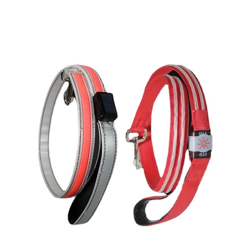 犬用品 リード 牽引ロープ ペット用 散歩用 夜間 蛍光 反射 加厚 頑丈 ポリエステル(x2)