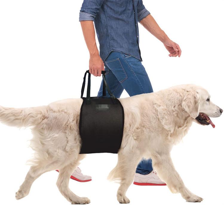 楽天YKsakai犬用補助ハーネス 犬用介護ハーネス 持ち運び 補助ベルト 歩行補助 散歩用 お出かけ用 オックスフォード布 ブラック（x100）
