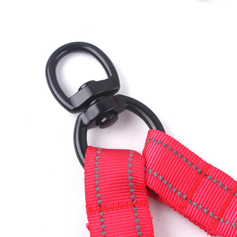 犬用リード 伸縮リード 中型犬 大型犬 二頭引き 絡まり防止 牽引ロープ ナイロン製 ブラック レッド(x2)