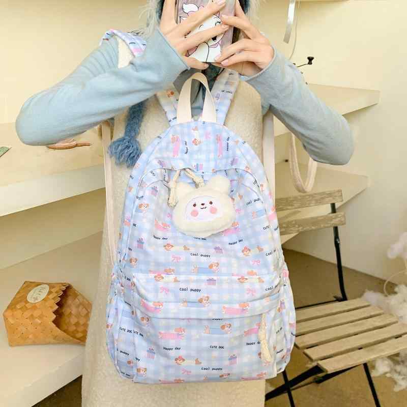 リュック キッズ かわいい猫 中学生 小学生 女の子 男の子 通学 塾 旅行 大容量 軽量 ミルクホワイト パステルブルー オックスフォード 塾 遠足