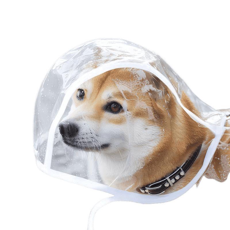 犬用レインコート ペット用アウトドアウェア 防水 防風 透明 フルカバー 小型犬 反射素材 リード穴付き オレンジ ピンク系 ブルー ホワイト レッド ブラック...