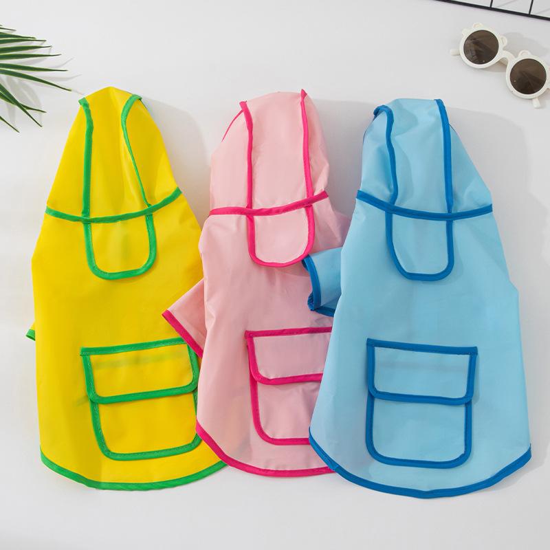 ペット用レインコート 犬用レインコート 春夏 小型犬 中型犬 撥水加工 ポリエステル ピンク イエロー ブルー かわいい カジュアル(x2)