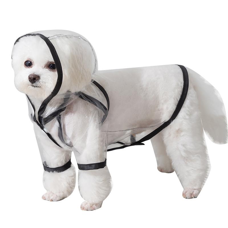 ペット用レインコート 小型犬用 全身透明レインポンチョ 撥水加工 中型犬 大型犬 ポリエステル製 犬服 ペット服