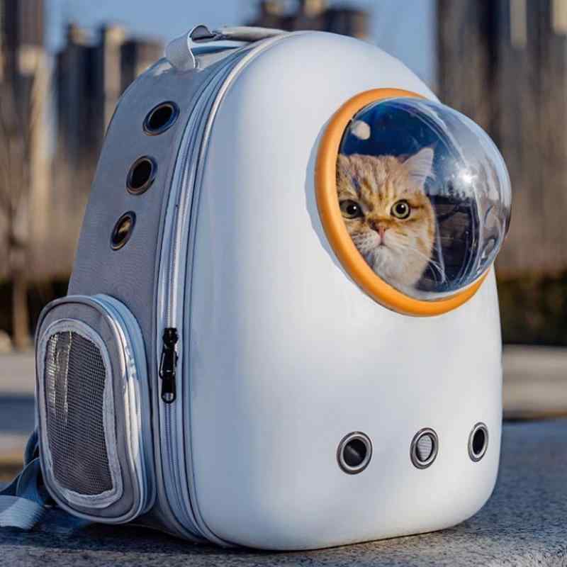 猫 キャリーバッグ リュック ペット用 スペースカプセル 犬 猫用 ケージ バッグパック かわいい 小熊 山水 油絵風 ピンク系 ブルー系 グリーン系 ブラック グレー 透明 ドーム型 全景 サイドオープン 4点セット 5点セット