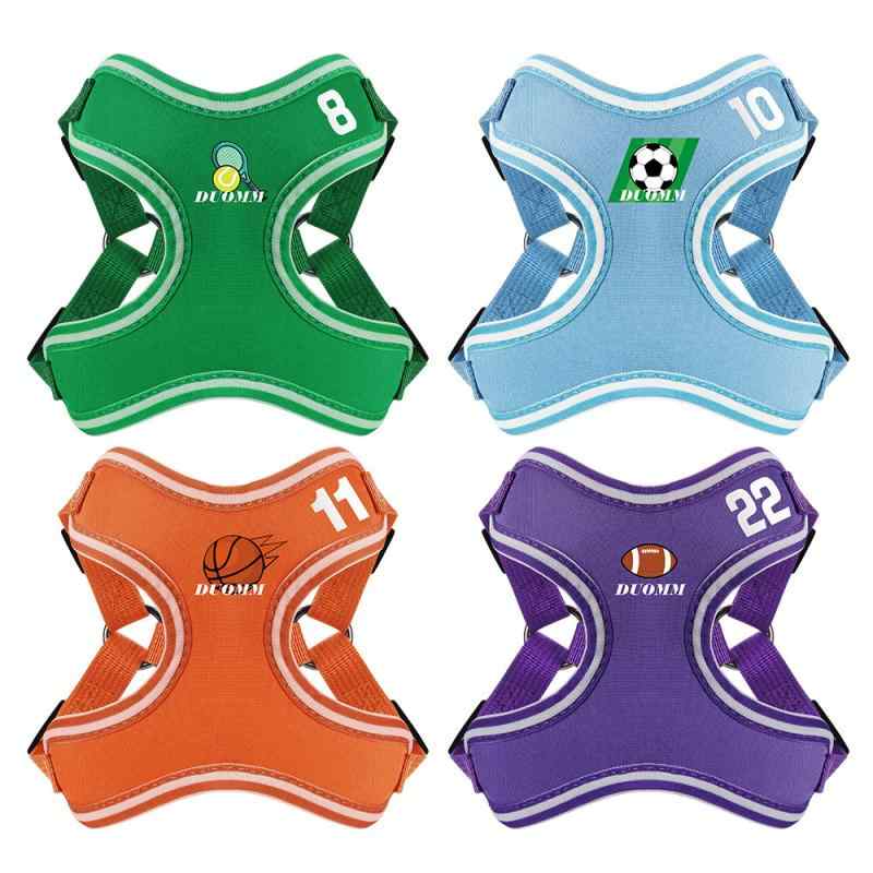 ハーネス 犬 小型犬 春夏 ペット 牽引ロープ メッシュ ベスト 胴輪 かわいい 快適 散歩 お出かけ オレンジ 紫 グリーン ブルー(x3)