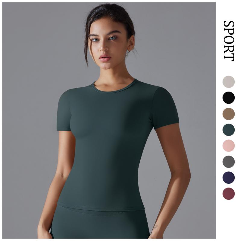 Tシャツ レディース ヨガウェア 速乾 スポーツ トップス トレーニングウェア ランニング ウェア 半袖 接触冷感 ストレッチ 伸縮性 フィットネス ジム ピラティス 無地 シンプル 春夏秋冬