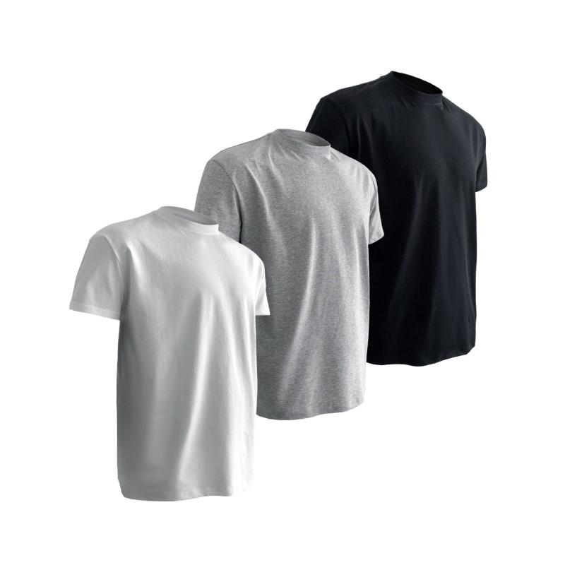 Rakuten - Tシャツ 男性用 無地 スポーツ 接触冷感 吸湿速乾 ストレッチ ラウンドネック 半袖 薄手 カットソー 黒 白 グレー