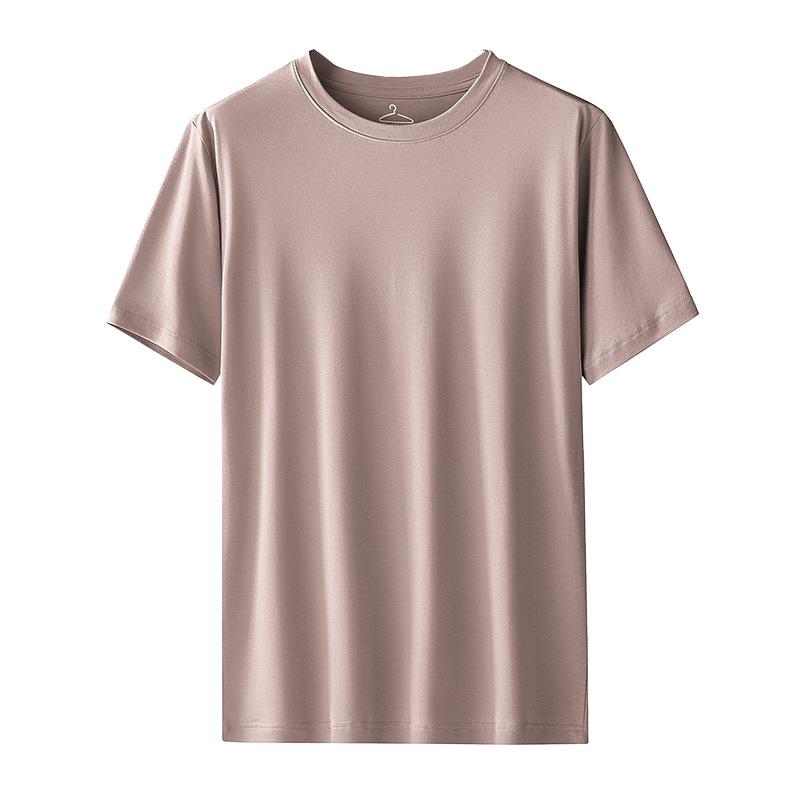 Rakuten - Tシャツ メンズ 男性用 半袖 薄手 ルーズフィット ラウンドネック 無地 レーヨン混紡 カットソー 春夏 普段使い 部屋着 白 紺 グレー 黒