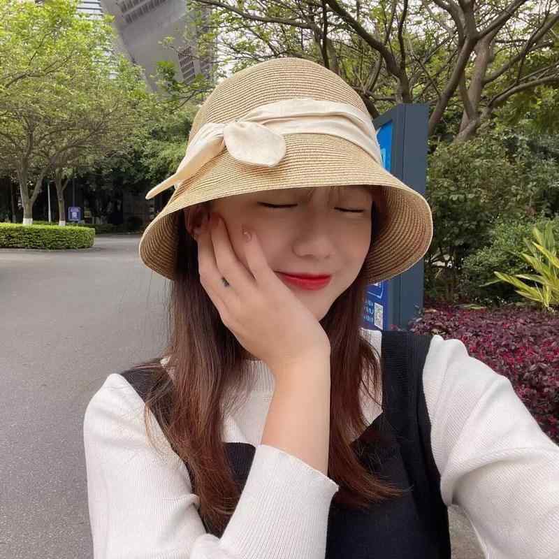 麦わら帽子 レディース UVカット 帽子 春夏 折りたたみ 遮 গরম 遮顔 蝶結び つば広 ハット 通気性 リゾート カジュアル3