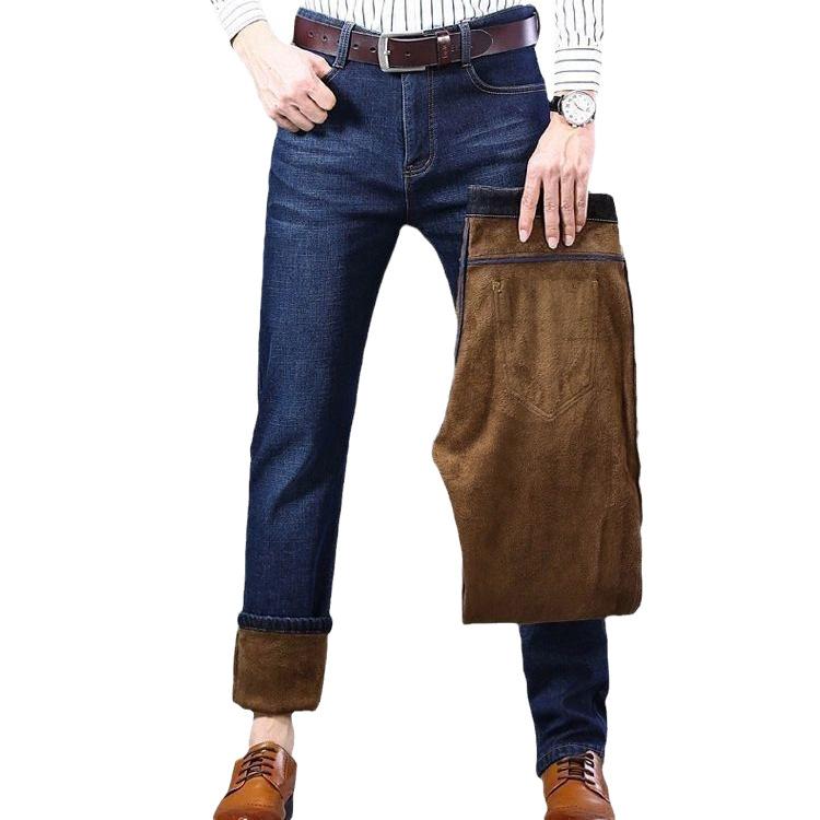 ジーンズ メンズ スキニー デニムパンツ 裏起毛 スリム タイト 細身 カジュアル ストリート 伸縮 秋冬 ブルー ブラック