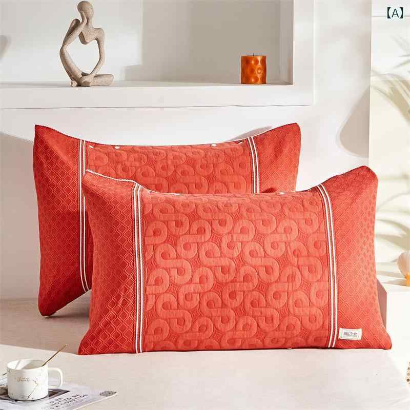 枕カバー 枕巾 ガーゼ ラッキーアイテム 発財レッド 発財グレー 発財ブルー 発財ダークグレー 聖比奥ラ..