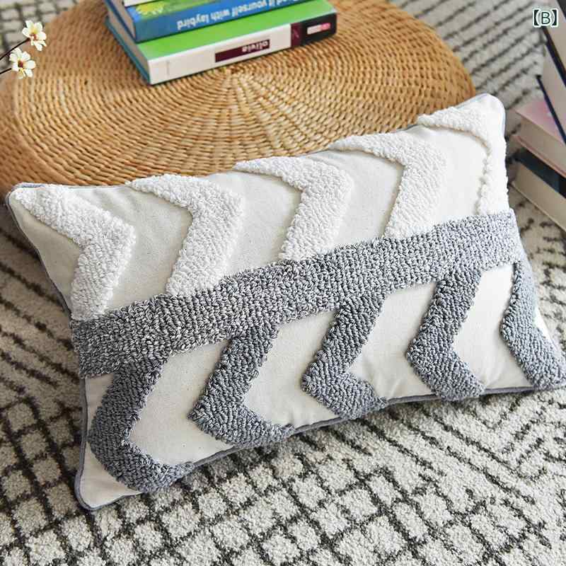 クッションカバー 北欧風 コットン 刺繍 45×45cm 30×50cm リビング 寝室 ソファ 椅子 背当て 装飾 おしゃれ かわいい 手作り インド製 綿 [3]