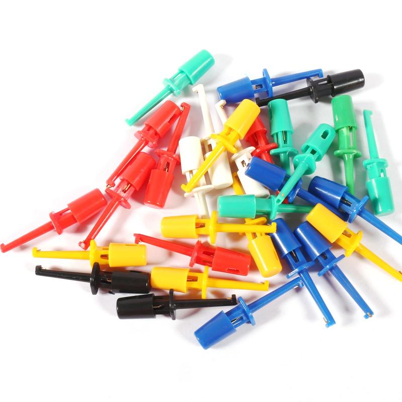 DIANN 30pcs Test Hooks Clips Single Hook Clip Colorful Spring Hook Clip Test Grabber Probe for Electronic Testing Multimeter Wi