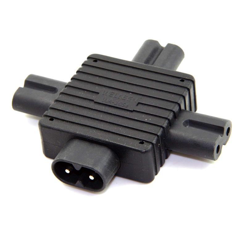 CY IEC 320 Figure 8 C8 オス - 3X メス C7 スプリッター 電源アダプター 1イン3出力