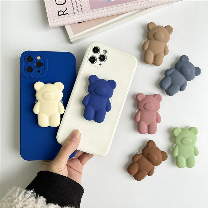  スマホグリップ 韓国 くま 熊 クマ iphone かわいい スマホリング スマホスタンド スマホ ジョイグリップ ジョイソケット キャラクター 推し活 グッズ オタ活 推し色 落下防止 キラキラ おしゃれ キャラ スタンド機能 スマホアクセサリー