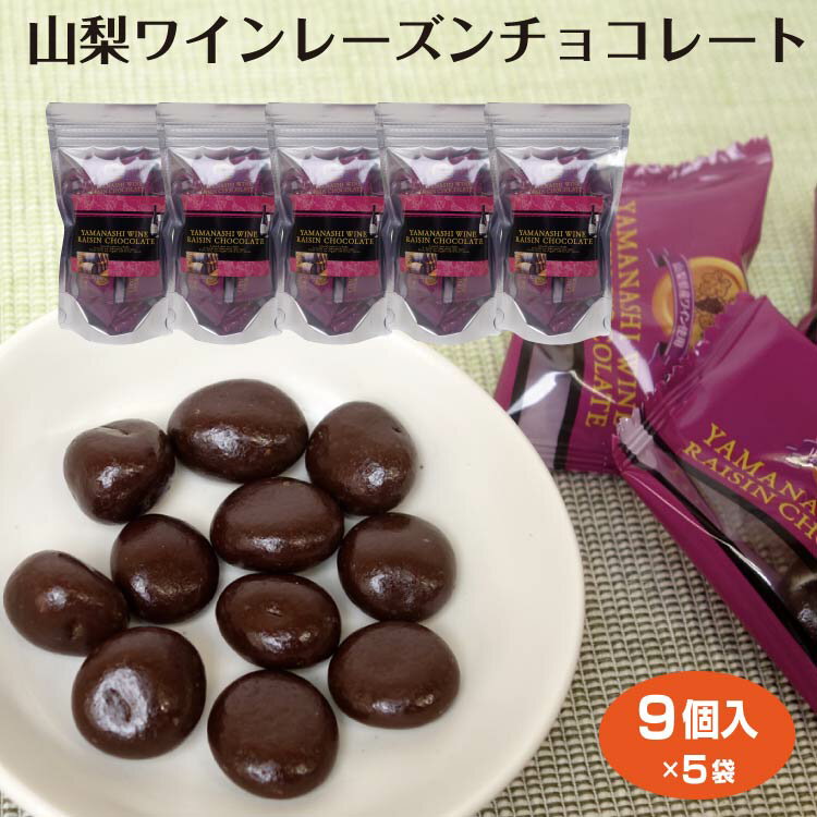 山梨 お土産 山梨ワインレーズンチョコレート9個入×5袋 菓