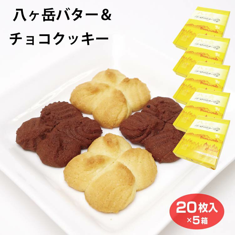山梨 お土産 八ヶ岳バター＆チョコクッキー 20枚×5箱 八