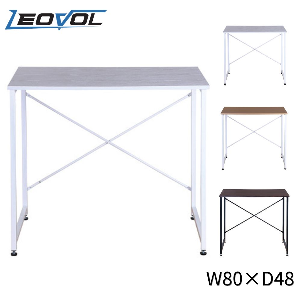 数量限定特価★パソコンデスク 80cm 机 シンプルデスク ワークデスク 簡易デスク 木製 机 送料無料 80cm 5色 デスク 机 書斎 パソコンデスク PCデスク 1年保証のサムネイル