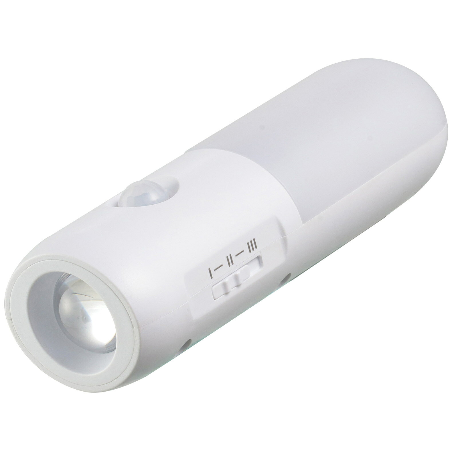 メーカーアーテック(Artec)品名懐中電灯付防災センサーライト品番35618セット内容ライト本体x1、磁石プレートx1、両面テープx1、充電用USBケーブル A-Type Cx1用途C充電式で LED懐中電灯 Type USB アウトドア キャンプ用品 セキュリティ センサーライト フットライト ヘルメット 人感センサー 停電対策 備蓄 地震 地震対策 多機能ライト 夜間照明 子ども 学校 安心 常時点灯 懐中電灯 持ち運び用ライト 施設 明暗センサー 昼光色 昼白色の3色展開で 災害 玄関ライト 約4時間の充電で 約4時間使用可能 緊急 緊急用ライト 自動点灯 蛍光 見守り 足元灯 通学 避難 防災 防災グッズ 防災セット 防災ライト 防災商品 防犯 防犯ブザー 防犯ライト 電球色 非常用 非常用ライト 懐中電灯としてもルームライトとしても使用可能。懐中電灯付防災センサーライト 防災ライト センサーライト 懐中電灯 非常用ライト 足元灯 フットライト 人感センサー 防災グッズ 緊急用ライト 地震対策防犯グッズ アーテック 懐中電灯付防災センサーライト 防災ライト センサーライト 懐中電灯 非常用ライト 足元灯 フットライト 人感センサー 防災グッズ 緊急用ライト 地震対策「懐中電灯付防災センサーライト」懐中電灯としてもルームライトとしても使用可能!できる多機能ライトです。消灯時や停電時に周囲が暗くなると、自動で点灯する「明暗センサー」と、人の動きを感知して光る「人感センサー」を搭載しています。電球色・昼光色・昼白色の3色展開で、好みに合わせた光を選択可能です。壁面取り付けも簡単な磁石プレート付き。USB Type-C充電式で、約4時間の充電で、約4時間使用可能(使用モードによって異なります)。常時点灯・常時消灯・センサーモードの3つのモードを搭載し、様々な用途に対応します。全光束60ルーメンの明るさで、停電時や夜間の安全をサポートする防災・防犯の頼れるアイテムです。使用電源 リチウムイオンポリマー二次電池3.7V、1200mAh。■ 商品の特長 ■・電球色・昼光色・昼白色の3色展開で、好みに合わせた光を選択可能です・壁面取り付けも簡単な磁石プレート付き・常時点灯・常時消灯・センサーモードの3つのモードを搭載し、様々な用途に対応します■ こんな場面におすすめ・学校・施設・家庭の防犯・安全対策に・通学・外出時の防犯に・地域・職場の安全管理に■ 商品仕様・商品サイズ：約45x136x35mm・セット内容：ライト本体x1、磁石プレートx1、両面テープx1、充電用USBケーブル A-Type Cx1・材質：ABS・本体色：白・梱包サイズ：横100x高さ210x奥行50mm・重量：約138g■ 使用上のご注意・充電中は光センサーは反応しません・紙または布で覆ったり、燃えやすいものに近づけたりしないでください・屋内用です・高温になる場所や、屋外・浴室など高温になる場所、水滴のかかる状態で使用しないでください・本機の操作は濡れた手で行わないでください・落としたり物をぶつけたり、無理な力を加えたり、傷をつけたりしないでください・分解、改造はしないでください・センサーの感度調整はできません・使用環境によってセンサーの感度が変化する場合があります・LEDの交換はできません・人感センサーは対象の動きが早すぎるもしくは遅すぎると反応しない場合があります