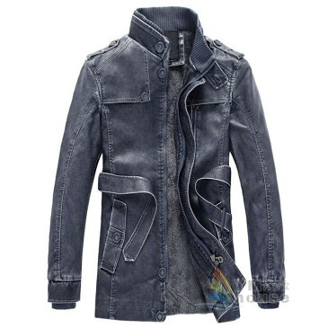 【送料無料】ライダースジャケット メンズ レザージャケット ロングコート 革ジャン 秋冬アウター おしゃれ 大きいサイズ バイクジャケット 防風 カジュアル