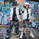 ヒップホップ キッズ ダンス 衣装 ベスト+パンツ セットアップ hiphop ストリート トップス ハーフパンツ 団体服 コスプレ ダンス衣装 ノースリーブ 子供 ダンスファッション キッズ ジュニア 女の子 男の子