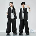 キッズ ダンス衣装 ヒップホップ jazz ダンススーツベスト パンツスーツ 上下セットアップ 子供 hiphop 男の子 女の子 ダンススーツ 韓国 ダンスフ...