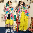 花柄シャツ キッズ ダンス衣装 半袖シャツ ヒップホップ 女の子 男の子 ジャズダンス 短パン 長ズボン セットアップ 派手 カーゴパンツ jazz 韓国 ファッション K-POP ステージ服 目立つ 流行 レッスン着 舞台 演出服 ダンスウェア 発表会 110-180cm