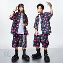 k-pop 衣装 キッズ ダンス衣装 ヒップホップ セットアップ 子供服 hiphop レッスン着 半袖 ダンスシャツ ダンスパンツ 男の子 女の子 チア チア...