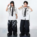ダンスシャツ ダンスパンツ 男の子 女の子 キッズダンス衣装 ヒップホップ 演出服 子供服 hiphop レッスン着 半袖 チア チアガール 練習着 k-pop...