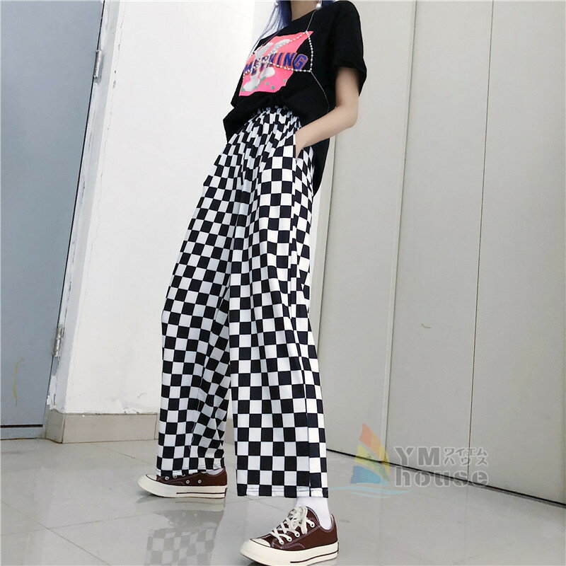 乐天商城 - ダンス衣装 チェック柄パンツ レディース ボトムス ヒップホップ 舞台衣装 韓国 ファッション BF風 hiphop 着痩せ 個性的 服 原宿系ヒップホップ 大人 コスチューム ステージ衣装 練習着 演出服
