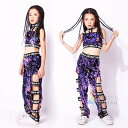 ダンス衣装キッズ ヒップホップ 女の子 上下セット 子供服 ダンス スパンコール衣装 チアガール チア セット タンクトップ パンツ ジャズ 女の子 パンツセット 原宿系 衣装 HIPHOP 送料無料