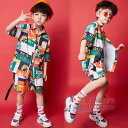 キッズダンス衣装 ヒップホップ トップス Tシャツ 短パンツ 派手 hiphop 女の子 男の子 ダンス衣装 ヒップホップ 韓国 ダンス kids dance ダンスtシャツ ストリート 原宿 jazz ダンスウェア ジュニア オシャレ 発表会