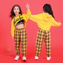 へそ出し キッズ ダンス 衣装 キッズダンス衣装 チェック柄 パーカー ダンクトップ サルエルパンツ 長ズボン ジャズ ダンス 衣装 キッズ 体操服 jazz ...