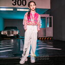 【送料無料】キッズダンス衣装 ヒップホップ HIPHOP 3点セット 子供服 女の子 透明トップス ピンクタンクトップ ロングパンツ 白ズボン セットアップ 上下セット 子供衣装 子供ダンス 舞台服 ステージ 演出 ピンク 3