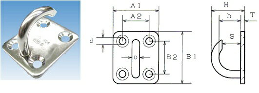 MM　ステンレス（SUS304)オープンアイプレート　6mm　OIP-6