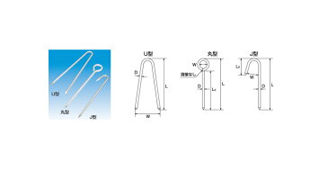 MM　ステンレス（SUS304)ロープ止め金具U型6×200mm　RU-6-200キャンプのペグとしても使えます1個です