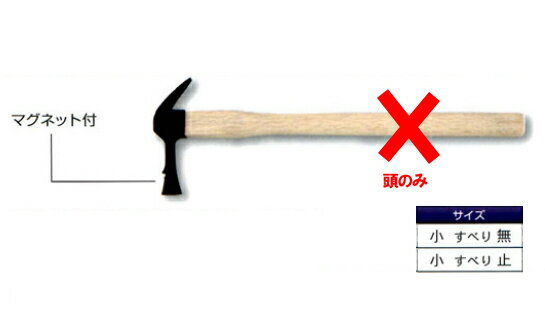 DOGYU（土牛） 本職用木柄かりわく鎚 仮枠 マグネット付 技用頭のみ（金鎚 ハンマー）小 すべり無 φ24 頭のみ03201