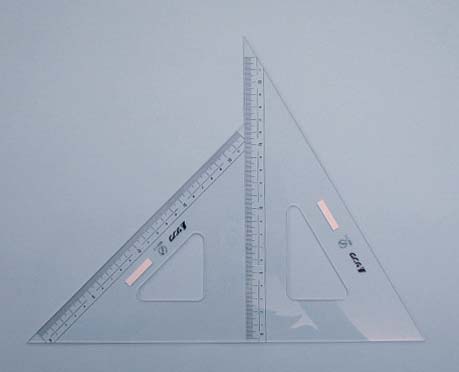【75256】シンワ 三角定規 アクリル製 24cm 2枚組 【ネコポス配送】【頑張って送料無料！】