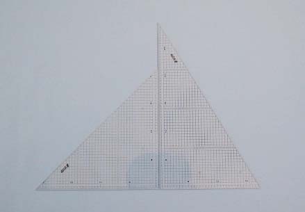 シンワ　三角定規　アクリル製　30cm方眼目盛付　2枚組　77062