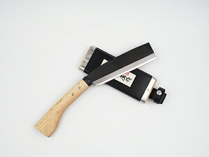 日野浦刃物工房 味方屋作 鞘鉈黒打180mm 片刃/両刃【頑張って送料無料!】