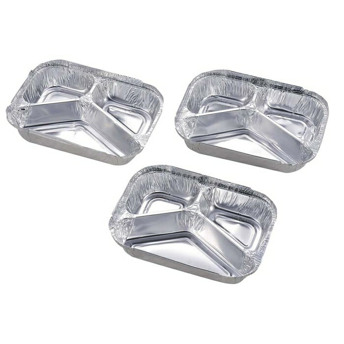 キャプテンスタッグ M-6659 アルミ バーベキュー仕切付三つ口プレート 3枚組 アウトドア キャプスタ(約):幅205×奥行155×高さ40mm