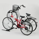 新生活に!日本製|HW0128自転車 スタンド サイクルスタンド2台用(国産)高低差があるからスペースを節約!タイヤ巾58mmまで対応。495001000128...