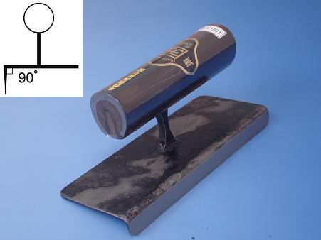 樂天商城 - ヒマサ　カクマン左官［0202881］側溝面引鏝【本焼】　120mmx4.5R（黒柄）【受注生産品】ジュチュウ