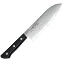 六四郎 37層ダマスカス 三徳包丁 170mm 両刃 R-DS170 万能包丁 切る 肉、魚、野菜と、どんな調理にも活用できて汎用性が高いです。 燕三条【頑張って送料無料】
