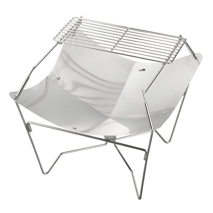 BD-467　BUNDOK 焚き火台 LOTUS ＋カワセ　コンパクトで軽量、組立、持ち運び簡単　【 ...