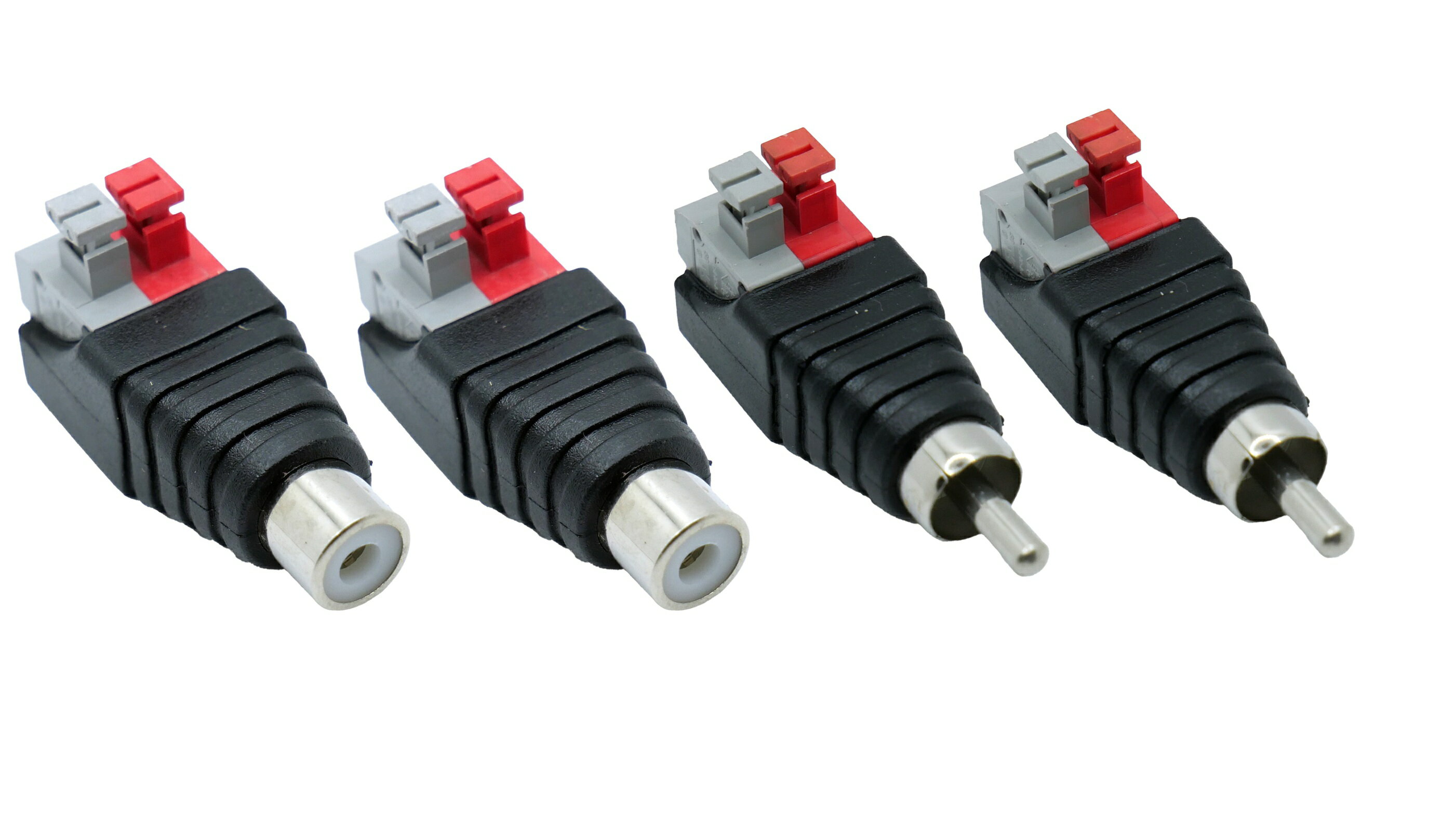 プッシュ式 RCAプラグ オーディオ変換ケーブル　オスメス個数は選択肢からお選びください。